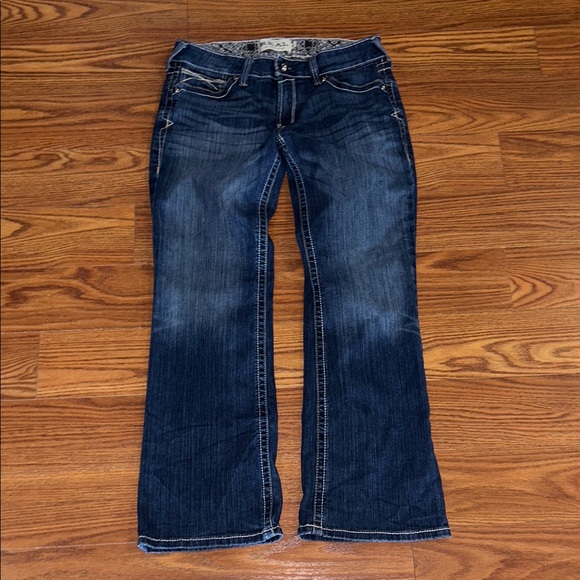 Ariat Denim - Ariat R.E.A.L. Mid Rise Stretch Entwined Boot Cut Jeans Med‎ Wash Size 32 Short